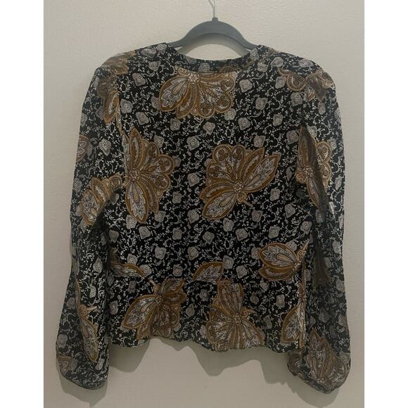 A.L.C Lox Neutral Printed Silk Top Size 4 - Picture 3 of 9